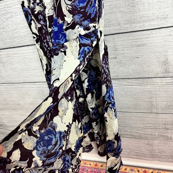 Free People Intimately Worth the Wait Dark Night Floral Maxi Dress Size Large - Picture 2 of 11